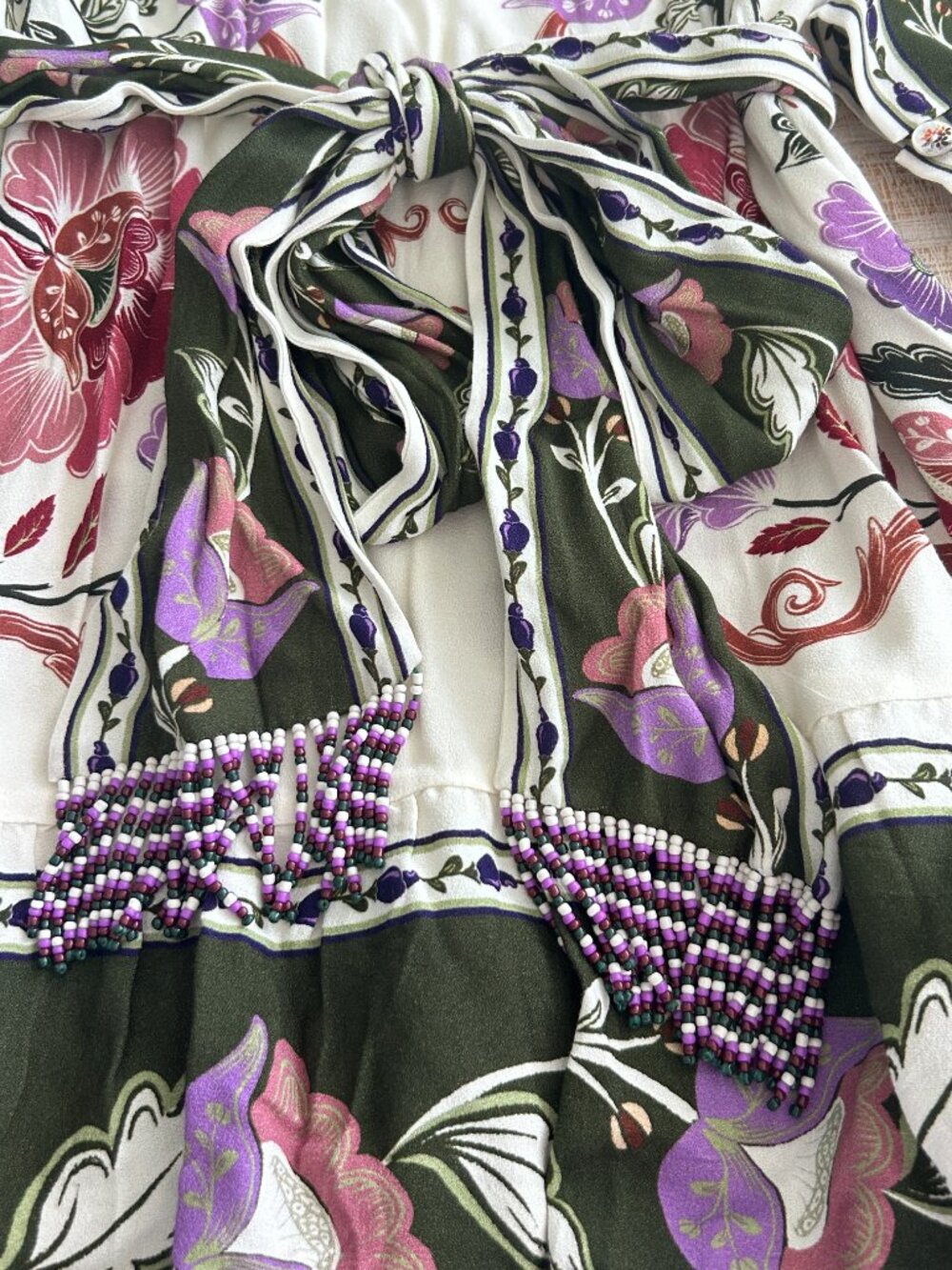 Farm Rio Rococo Flowers Cream Floral Mini Dress Medium NWT - Picture 6 of 13